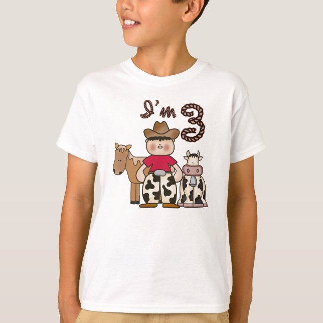 Camiseta Vaquero Tercer Cumpleaños (Anverso)
