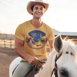 Camiseta Vaquero y perro de vaca cocinando pescado del otoñ