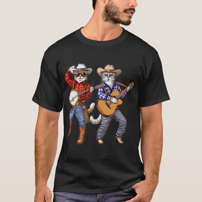 Camiseta Vaqueros de Gatos (Anverso)