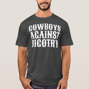 Camiseta Vaqueros de Orville Blanco contra las letras de la