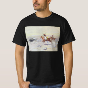 Camiseta Vaqueros del Triángulo de la Barra por CM Russell
