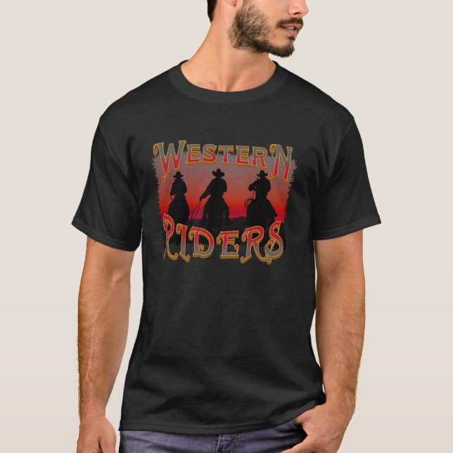 Camiseta Vaqueros Occidentales En Caballos Al Azar (Anverso)