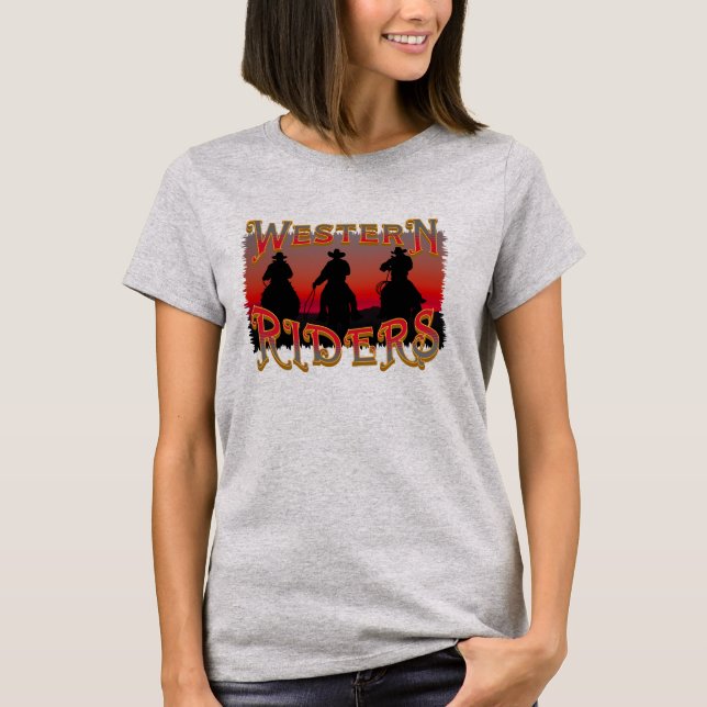 Camiseta Vaqueros Occidentales En Caballos Al Azar (Anverso)