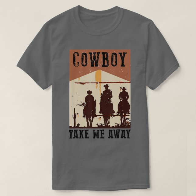 Camiseta Vaqueros Retro Montando Caballo, Quítame De Cou Oc (Diseño del anverso)