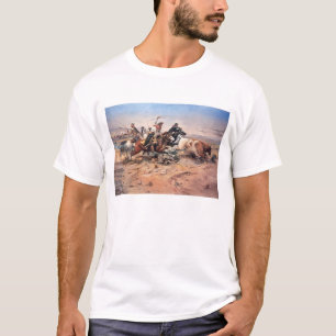 Camiseta Vaqueros roping un buey, 1897 (aceite en lona)