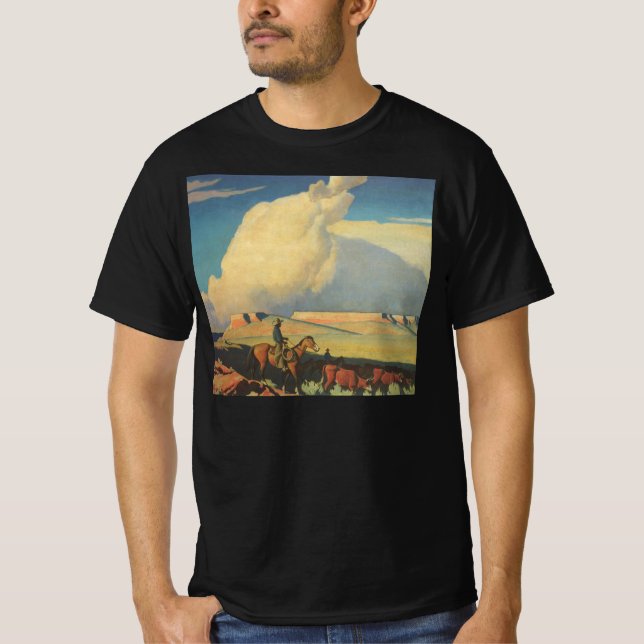 Camiseta Vaqueros vintage, Open Range de Maynard Dixon (Anverso)