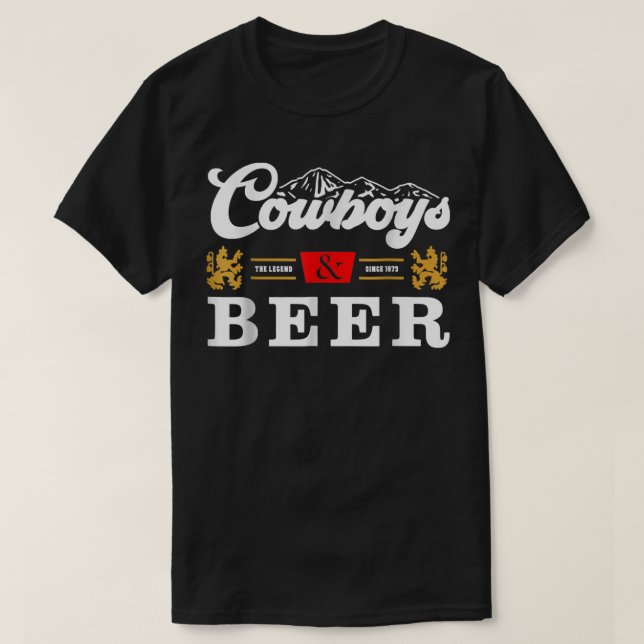 Camiseta Vaqueros Y Cerveza Vintage Vibe Occidental Bebida  (Diseño del anverso)