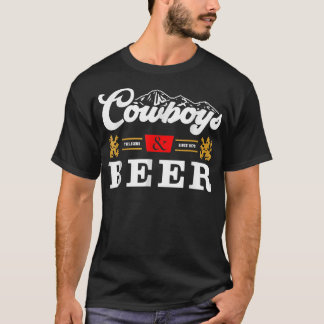 Camiseta Vaqueros Y Cerveza Vintage Vibe Occidental Bebida 