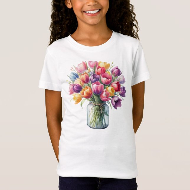 Camiseta Vara de flor de tulipán (Anverso)