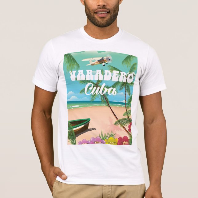 Camiseta Varadero poster de vacaciones en la playa de Cuba (Anverso)