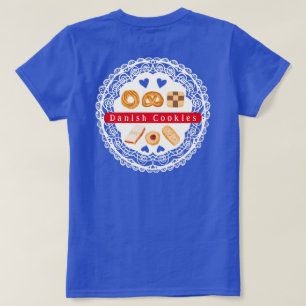 Camiseta Variedad de galletas danesas en azul doily