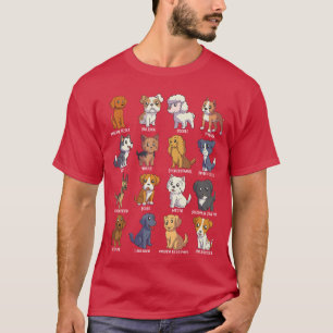 Camiseta Varios perros de dibujos animados kawaii razas de 