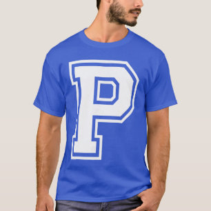 Camiseta Varsity alfabeto monograma inicial nombre letra P