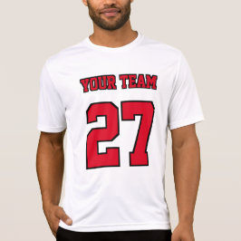 Camiseta Varsity nombre de equipo número rojo baloncesto ne