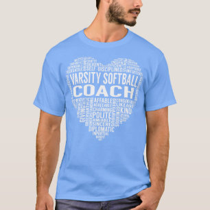 Camiseta Varsity Softball Coach Heart