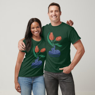 Camiseta Vasa moderna con tulipanes Arte De Vida Con Flor