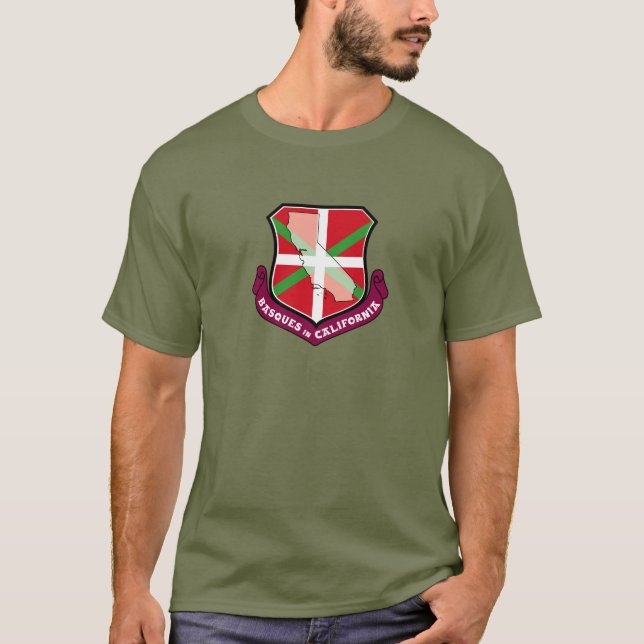 Camiseta Vascos en California, escudo de armas de Ikurriña: (Anverso)