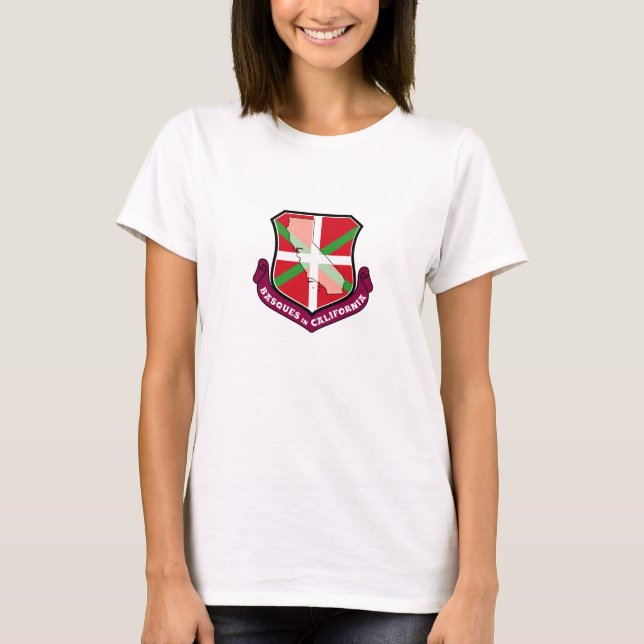 Camiseta Vascos en California, escudo de armas de Ikurriña: (Anverso)