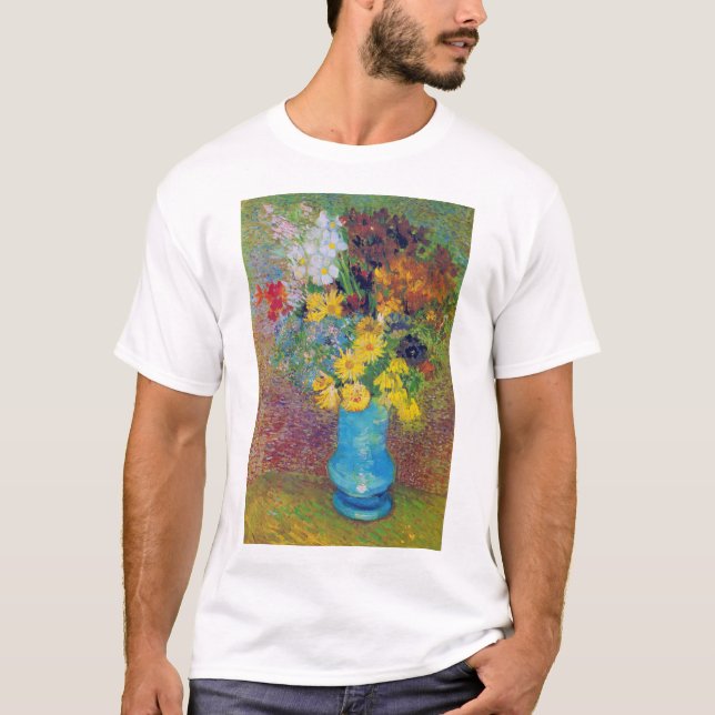 Camiseta Vase con Daisies y Anemones, Van Gogh (Anverso)