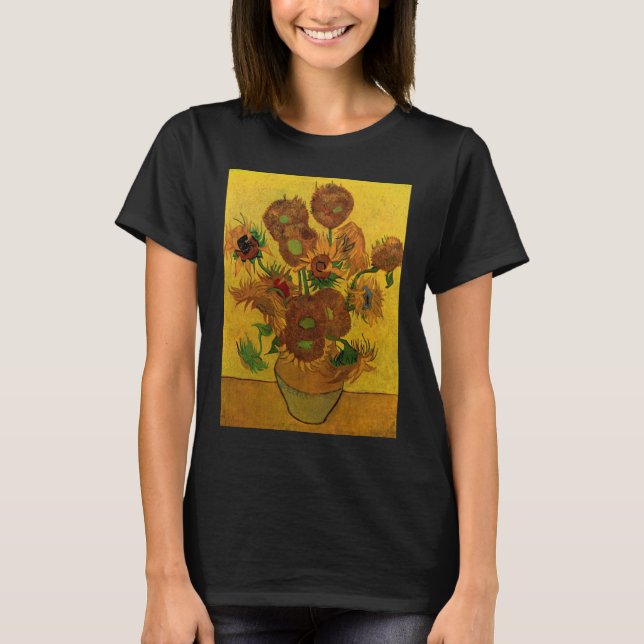 Camiseta Vase de la vida con 15 girasoles Vincent van Gogh (Anverso)