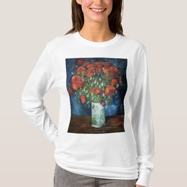 Camiseta Vase with Poppies 1886 by Vincent van Gogh (Anverso)
