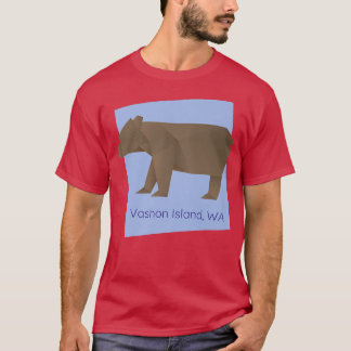 Camiseta Vashon Island Brown Origami Bear Resumen Geometri