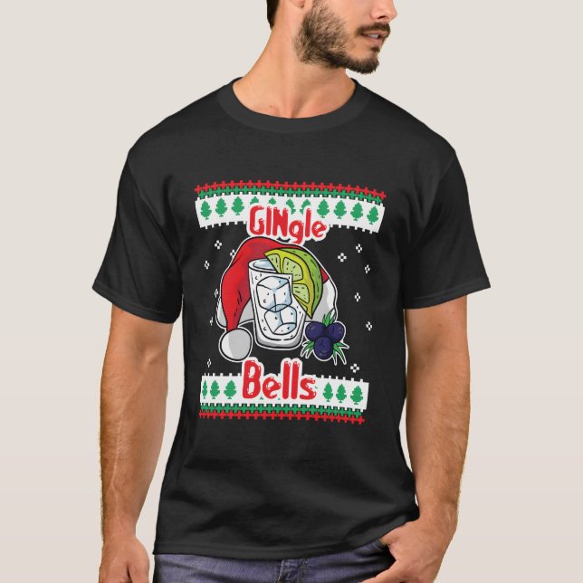 Camiseta Vaso de Gin Tonic Gingle Bells Santa Feo (Anverso)