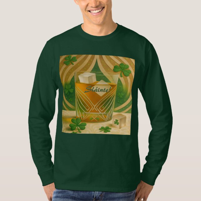 Camiseta Vaso de Whiskey Irlandés "Sláinte!" (Anverso)