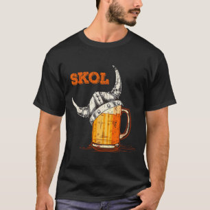Camiseta Vaso para beber con casco vikingo nórdico Skol