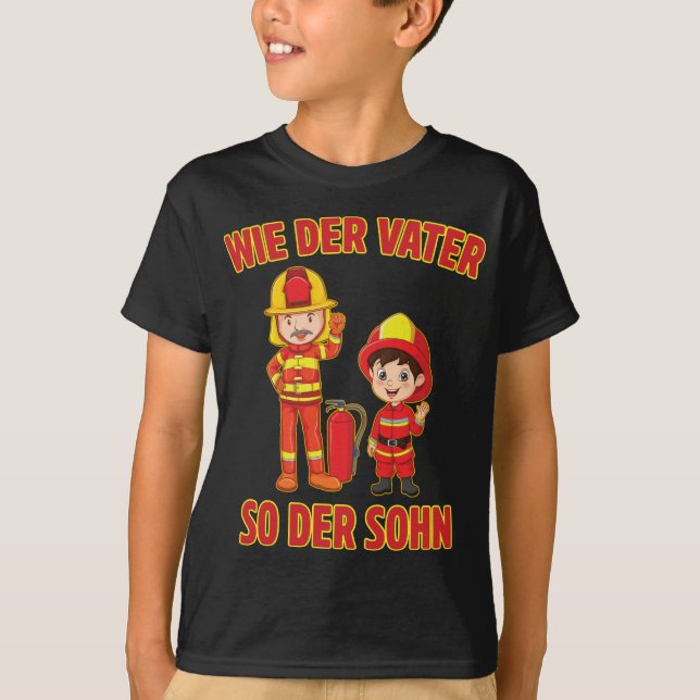 Camiseta Vater Sohn Feuerwehrmann Junge Feuerwehr (Anverso)