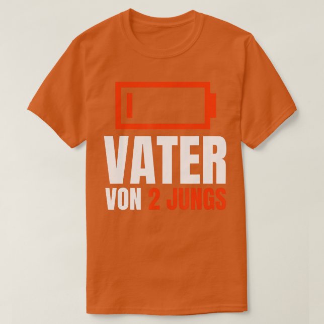 Camiseta Vater von 2 JUNGS Batería Padres Vacíos Día Niños (Diseño del anverso)