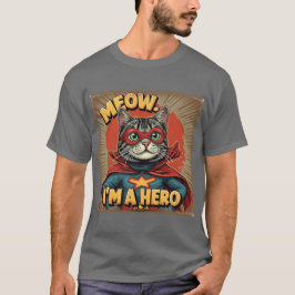 Camiseta Vaya, soy un héroe - Gato divertido del amante