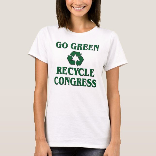 Camiseta Vaya verde - recicle al congreso (Anverso)
