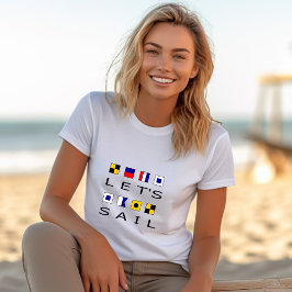 Camiseta Vayamos con banderas náuticas coloridas