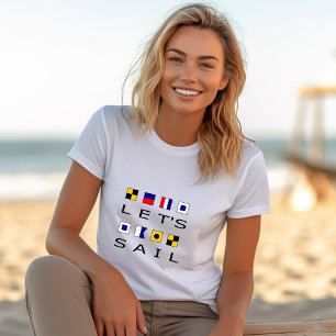 Camiseta Vayamos con banderas náuticas coloridas