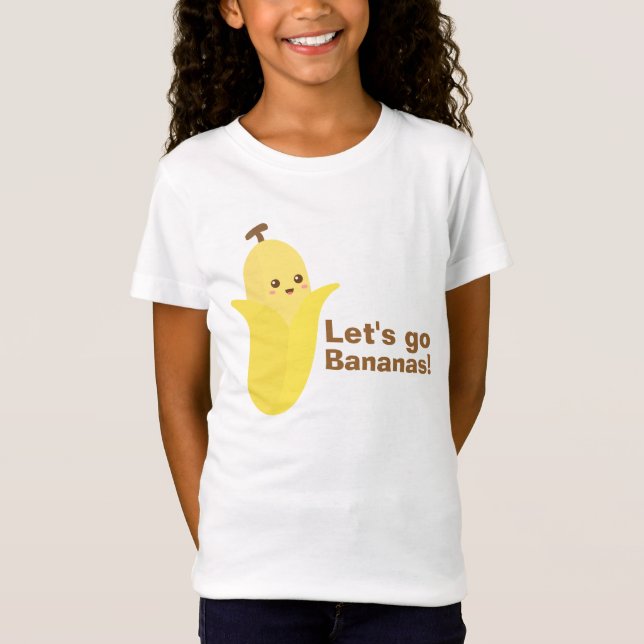 Camiseta Vayamos los plátanos con el plátano lindo y feliz (Anverso)