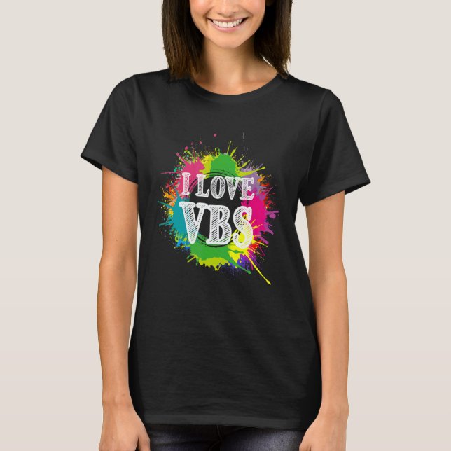 Camiseta Vbs Crew Vacation Bible School Paint Splatter (Anverso)