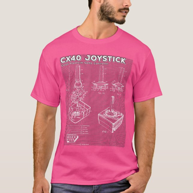 Camiseta VCS Blueprint CX40 80s Joystick 8Bit Retro Gaming  (Anverso)