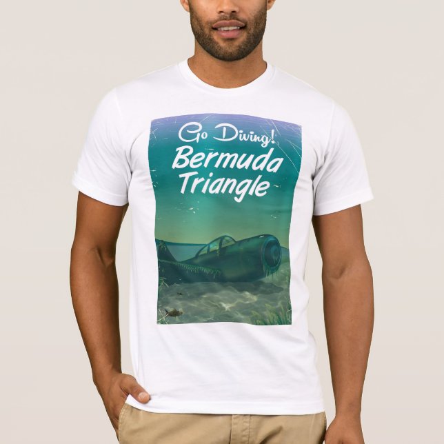 Camiseta ¡Ve a bucear! Afiche de viaje del triángulo de las (Anverso)