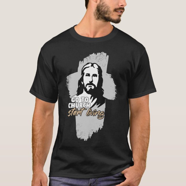 Camiseta ¡Ve A La Iglesia! Dios mío. Predicador cristiano (Anverso)