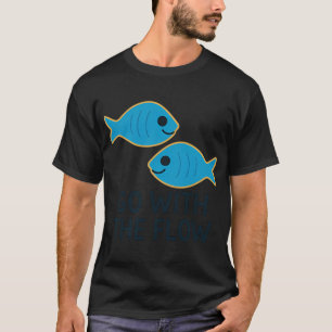 Camiseta Ve con la corriente - Diseño de pez sonriente lind
