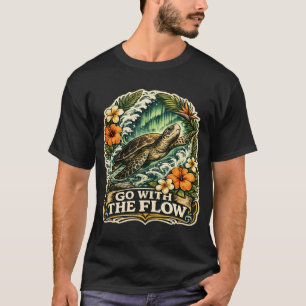 Camiseta Ve con la corriente Tortuga marina vintage