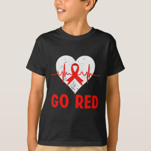 Camiseta Ve Rojo En Febrero Conciencia Del Cáncer De Sangre