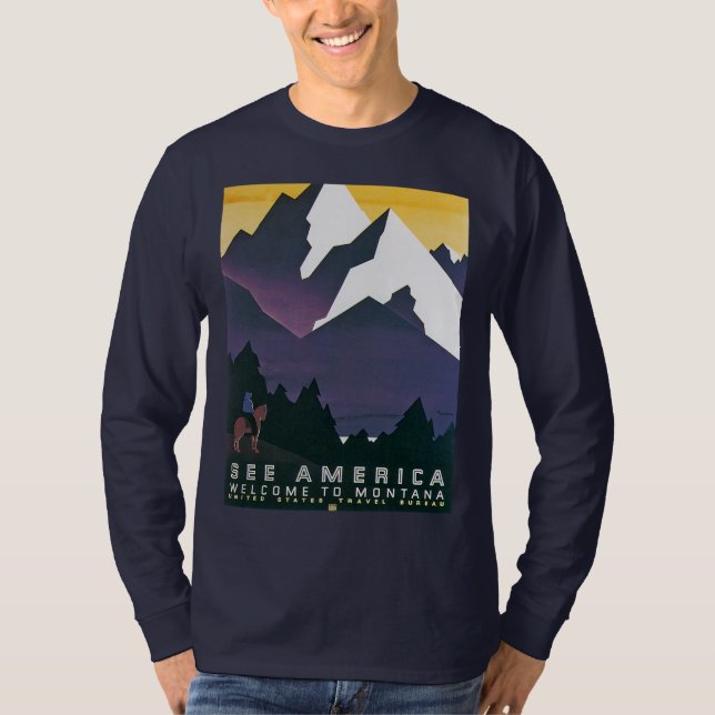 Camiseta Vea la recepción del ~ de América a Montana (Anverso)