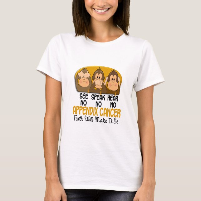 Camiseta Vea que hablar no oiga a ningún cáncer 1 del (Anverso)