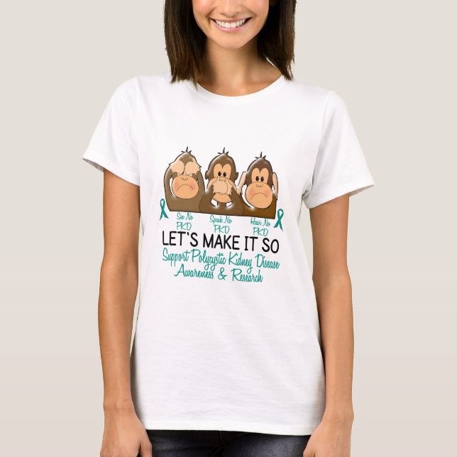 Camiseta Vea que hablar no oiga ninguna enfermedad de riñón (Anverso)