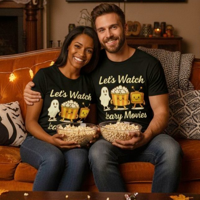 Camiseta Veamos películas aterradoras Fantasma Halloween Ka (Let’s Watch Scary Movies Ghost Halloween Kawaii T-Shirt.)