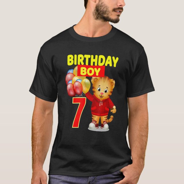 Camiseta Vebyhogh Daniel Tiger 7 años bebé cumpleaños B (Anverso)