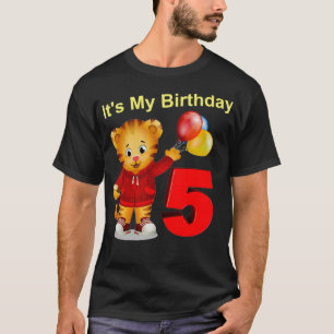 Camiseta Vebyhogh Daniel Tiger Cumpleaños de un niño de 5 a