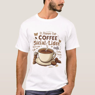 Camiseta Veces de café - Gráfica vintage con tazas, frijole